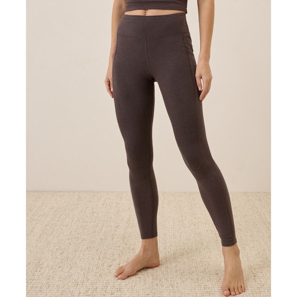 Pact On The Go-to Pocket Legging Chocolate Brown Womens Small Organic Cotton